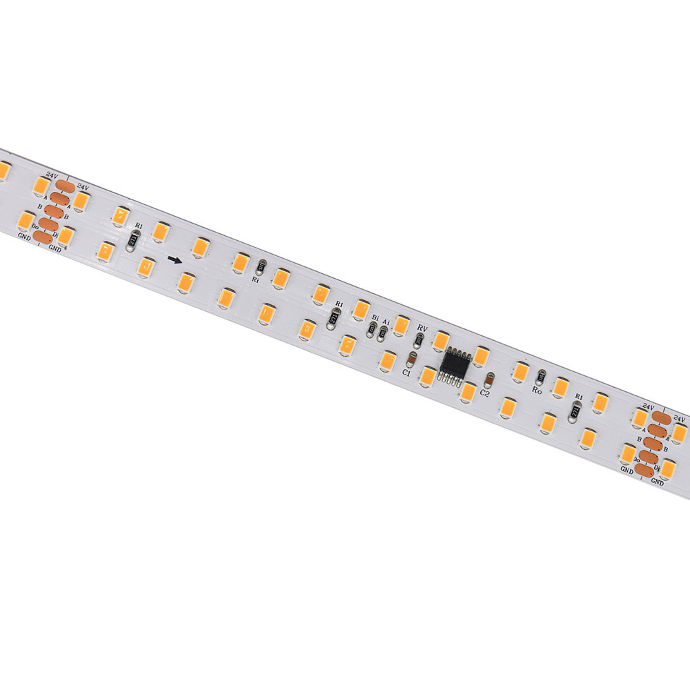 24V DMX512 3000K / 4000K / 6500K SMD2835 Double Row Programmable White LED Light Strip